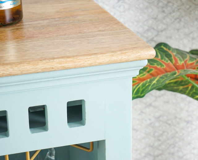 Alexandria Solid Wood Bar Cabinet Furniselan Silt-Green