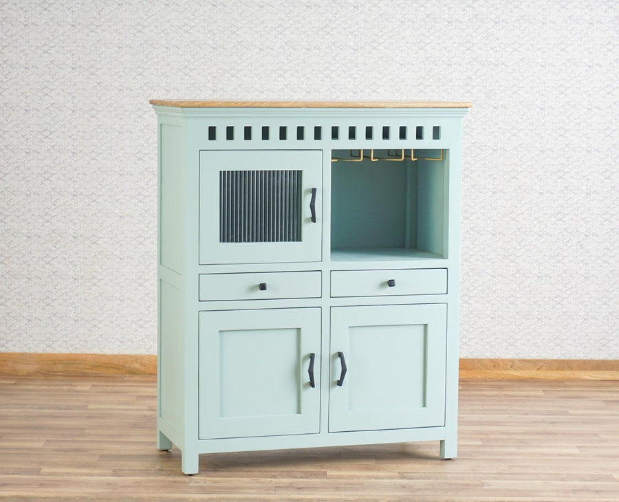 Alexandria Solid Wood Bar Cabinet Furniselan Silt-Green