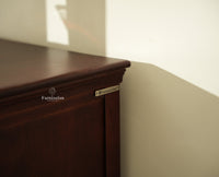 Alexandria Solid Wood Bar Cabinet Natural Finish Grey Finish