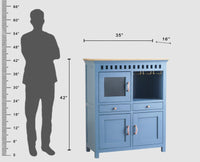 Alexandria Solid Wood Bar Cabinet Furniselan China-Blue