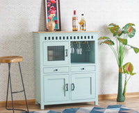 Alexandria Solid Wood Bar Cabinet Furniselan Silt-Green