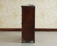 Alexandria Solid Wood Bar Cabinet Natural Finish Grey Finish