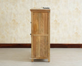 Alexandria Solid Wood Bar Cabinet Natural Finish