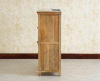 Alexandria Solid Wood Bar Cabinet Natural Finish