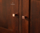 Alexandria Solid Wood Bar Cabinet Natural Finish Grey Finish