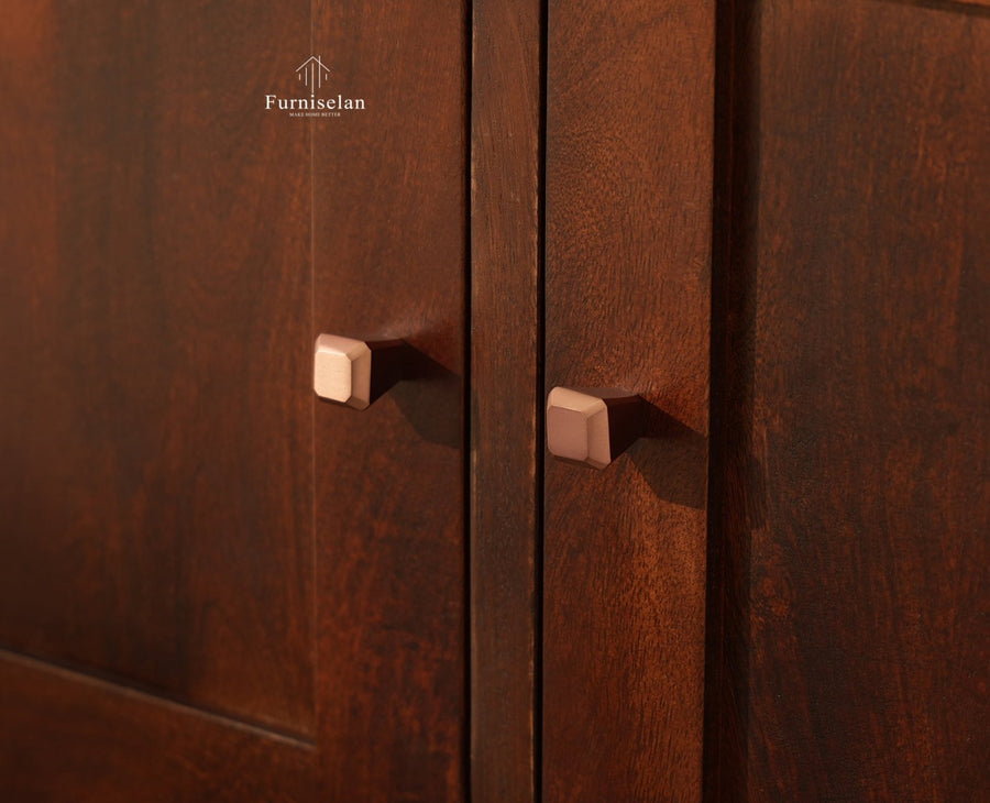 Alexandria Solid Wood Bar Cabinet Natural Finish Grey Finish