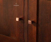 Alexandria Solid Wood Bar Cabinet Natural Finish Grey Finish
