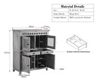 Alexandria Solid Wood Bar Cabinet Natural Finish Brown Finish