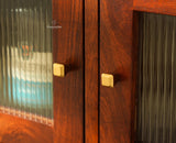 Alexandria Solid Wood Bar Cabinet Natural Finish Brown Finish