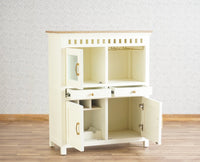 Alexandria Solid Wood Bar Cabinet Furniselan Milky-White