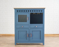 Alexandria Solid Wood Bar Cabinet Furniselan China-Blue