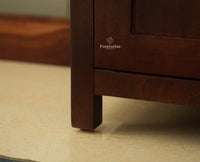 Alexandria Solid Wood Bar Cabinet Natural Finish Grey Finish
