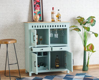 Alexandria Solid Wood Bar Cabinet Furniselan Silt-Green