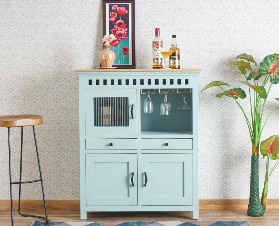 Alexandria Solid Wood Bar Cabinet Furniselan Silt-Green