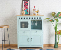 Alexandria Solid Wood Bar Cabinet Furniselan Silt-Green