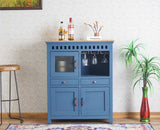 Alexandria Solid Wood Bar Cabinet Furniselan China-Blue
