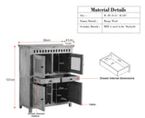 Alexandria Solid Wood Bar Cabinet Natural Finish Grey Finish