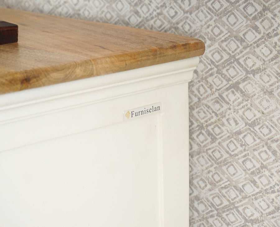 Alexandria Solid Wood Chest of Drawer- Five Drawer Furniselan - Frosty White