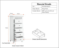 Alexandria Solid Wood Chest of Drawer - Five Drawer - Chest of Drawer - Furniselan