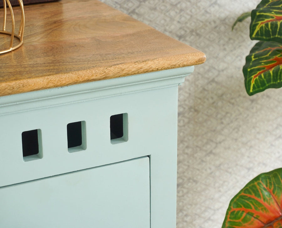 Alexandria Solid Wood Chest of Drawer- Five Drawer Furniselan Silt-Green