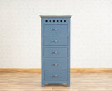 Alexandria Solid Wood Chest of Drawer- Five Drawer Furniselan China-Blue