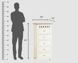 Alexandria Solid Wood Chest of Drawer- Five Drawer Furniselan Milky-White