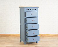 Alexandria Solid Wood Chest of Drawer- Five Drawer Furniselan China-Blue