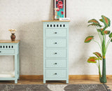 Alexandria Solid Wood Chest of Drawer- Five Drawer Furniselan Silt-Green