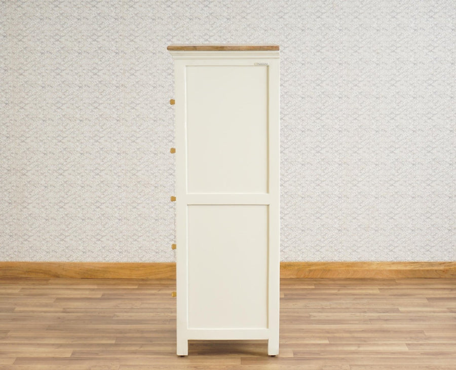 Alexandria Solid Wood Chest of Drawer- Five Drawer Furniselan - Frosty White