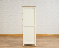 Alexandria Solid Wood Chest of Drawer- Five Drawer Furniselan Milky-White