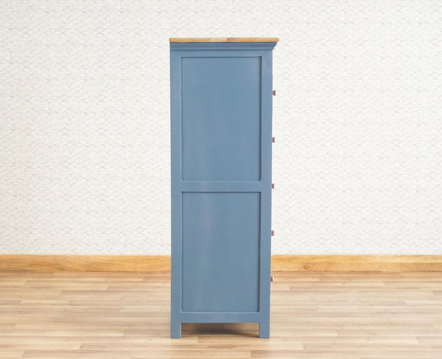Alexandria Solid Wood Chest of Drawer- Five Drawer Furniselan China-Blue