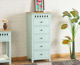 Alexandria Solid Wood Chest of Drawer- Five Drawer Furniselan Silt-Green