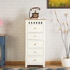 Alexandria Solid Wood Chest of Drawer- Five Drawer Furniselan Milky-White