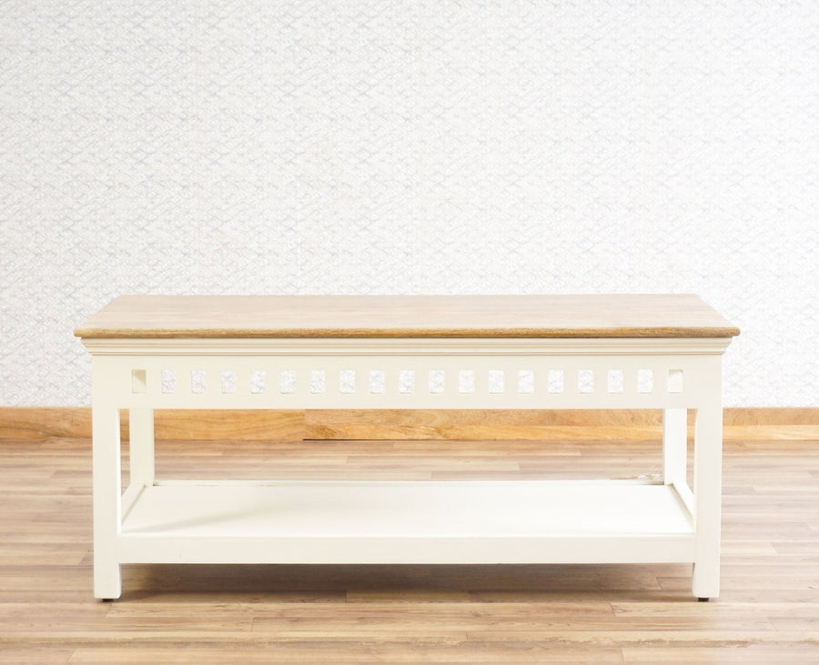 Alexandria Solid Wood Coffee Table Furniselan - Frosty White