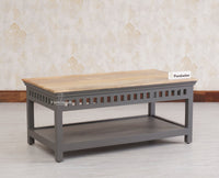 Alexandria Solid Wood Coffee Table - Coffee Tables - Furniselan Slate-Grey