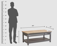 Alexandria Solid Wood Coffee Table - Coffee Tables - Furniselan Slate-Grey