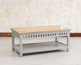 Alexandria Solid Wood Coffee Table Furniselan Cool-Grey