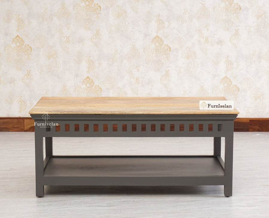 Alexandria Solid Wood Coffee Table - Coffee Tables - Furniselan Slate-Grey