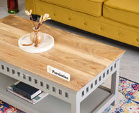Alexandria Solid Wood Coffee Table Furniselan Cool-Grey