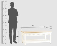 Alexandria Solid Wood Coffee Table Furniselan Milky-White