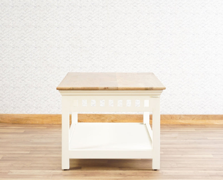 Alexandria Solid Wood Coffee Table Furniselan Milky-White