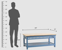 Alexandria Solid Wood Coffee Table Furniselan China-Blue