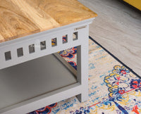 Alexandria Solid Wood Coffee Table Furniselan Cool-Grey