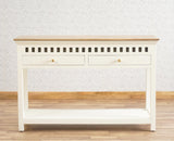 Alexandria Solid Wood Console Table-Two Drawer Furniselan - Frosty White