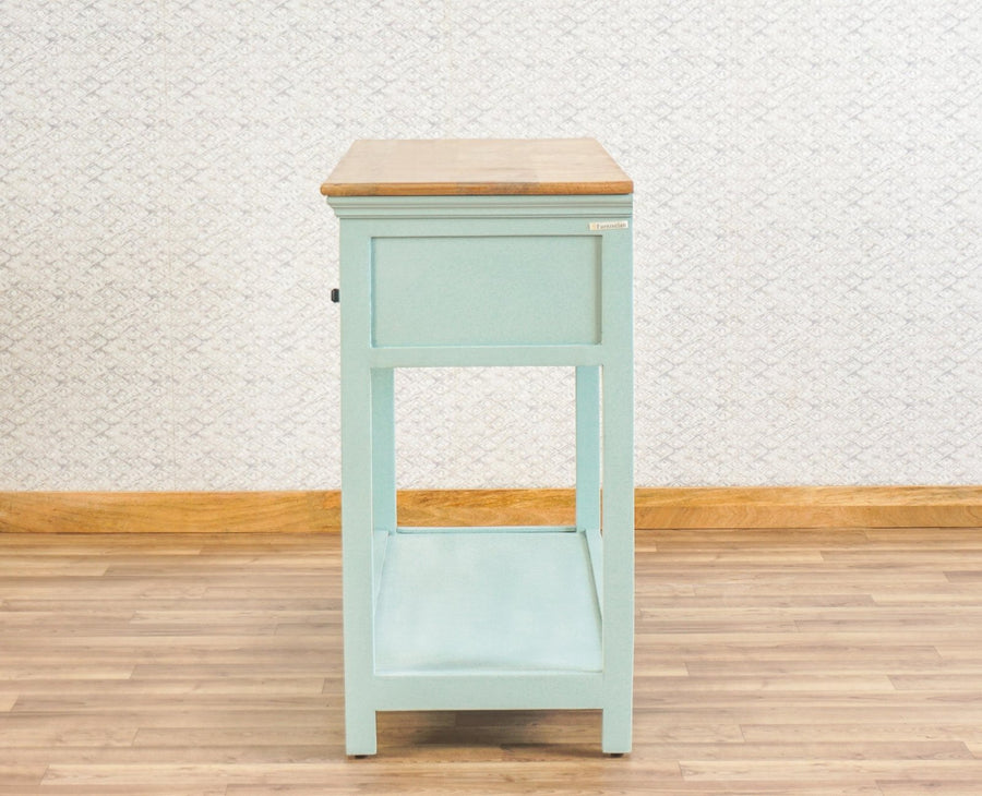 Alexandria Solid Wood Console Table-Two Drawer Furniselan Silt-Green