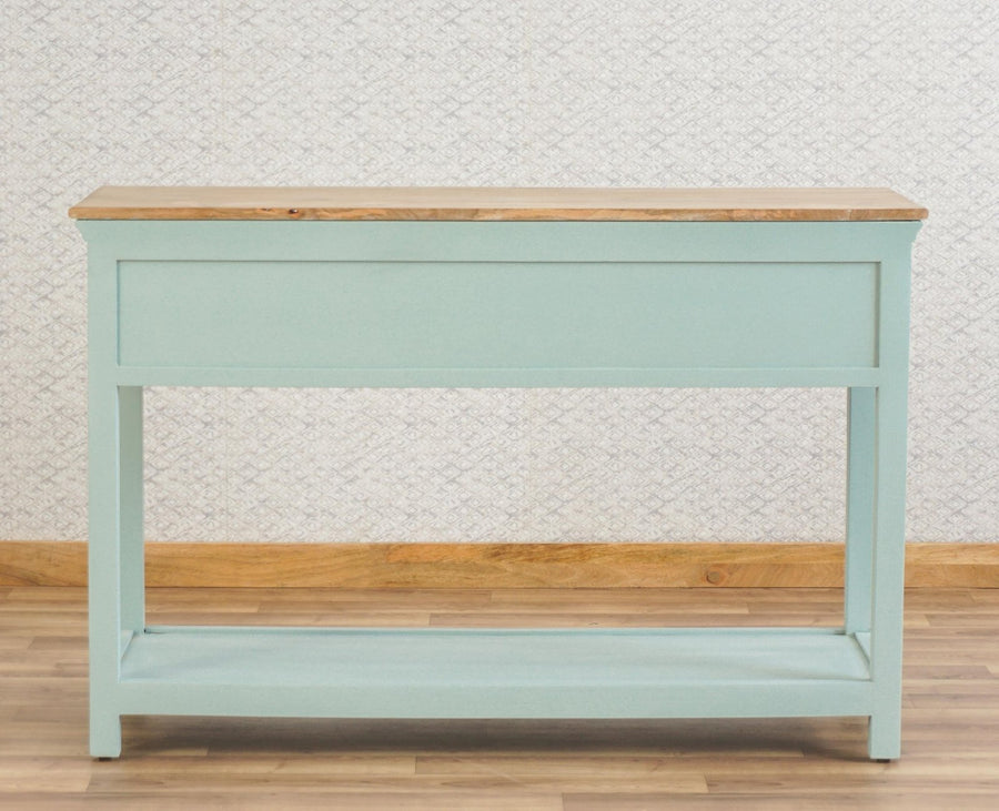 Alexandria Solid Wood Console Table-Two Drawer Furniselan Silt-Green