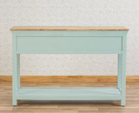 Alexandria Solid Wood Console Table-Two Drawer Furniselan Silt-Green