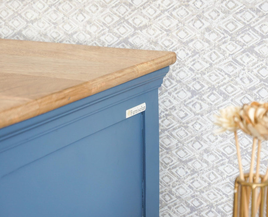 Alexandria Solid Wood Console Table-Two Drawer Furniselan China-Blue