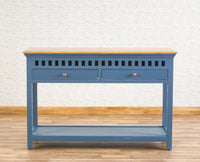Alexandria Solid Wood Console Table-Two Drawer Furniselan China-Blue