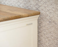 Alexandria Solid Wood Console Table-Two Drawer Furniselan Milky-White